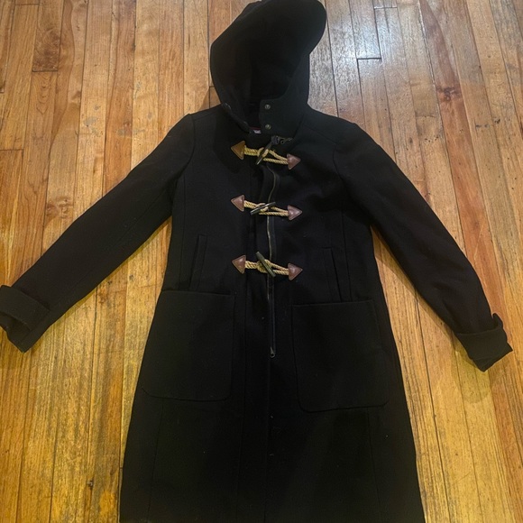 J.CREW WOOL NAVY BLACK Nautical TOGGLE COZY LONG Coat GORG CLASSY - Picture 16 of 16